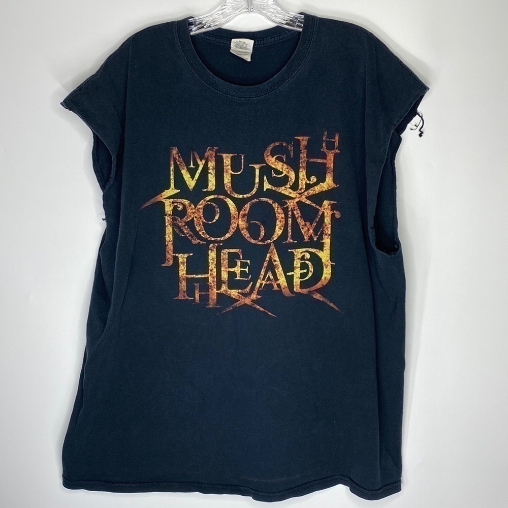 Mushroom Head Black Cut Off Tshirt 2XL